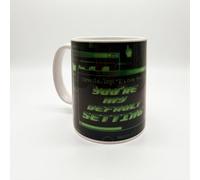 Silly Dog Designs - Retro Computer Nerd Mug - Funny Tech Coffee Cup - Full Wrap Design - Gift for Gamers, Programmers & Couples - Dishwasher & Microwave Safe (You’re My Default Setting)