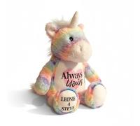 Silly Dog Designs - Valentine’s Unicorn Soft Toy - Romantic Plush Gift for Couples - Sentimental Keepsake Unicorn - Optional Custom Name on Right Foot (Always Yours)