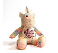 Silly Dog Designs - Valentine’s Unicorn Soft Toy - Romantic Plush Gift for Couples - Sentimental Keepsake Unicorn - Optional Custom Name on Right Foot (From Date One to Always)