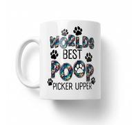 Silly Dog Designs - World's Best Poop Picker Upper Mug - Funny Pet Owner Gift - Animal Lover Coffee Cup - Dog Dad Father's Day Present - Novelty Ceramic Mug