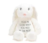 Silly Dog Designs - Worry Bunny Plush Toy - “Hold Me Close” Comfort Bunny Teddy - Soft Emotional Support Rabbit for Children - Bedtime Companion Gift (White Bunny)