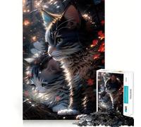 Silly Fluffy Cat Delight 1000 Piece Jigsaws for Teenagers Mind Exercise Toy Mental Relax Design Assembly Santa Wish List 50x75cm