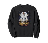 Silly Geese Moon Evening Sky Animal Bird Graphic Tee Sweatshirt