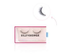 Silly George SuperNatural False Eyelashes - Waterproof & Reusable Natural Eyelashes | Cluster Lashes with Clear & Flexible Band | Thick, Fluffy, Comfortable & Lightweight (Halley)