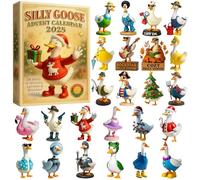 Silly Goose Advent Calendar 2025, 24 Days Funny Animal Advent Calendar for Adults, Hilarious Holiday Countdown Box with Quirky Goose Figurines, Novelty Gag Gift for Friends & Christmas Décor