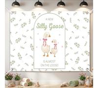 Silly Goose Baby Shower Decorations - A New Silly Goose is About to Be On The Loose Photography Background for Gender Reveal Party Decor Newborn Shower Backdrop Banner Photo Booth Studio Props 7x5ft