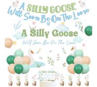 Silly Goose Baby Shower Decorations a Silly Goose Will Soon Be on the Loose Banner Backdrop Cake Cupcake Toppers for Boys Farm Animal Goose Baby Shower Party