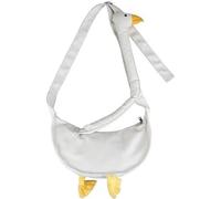 Silly Goose Bag, Funny Goose Canvas Shoulder Bag, Cute Goose Animal Novelty Purse Shoulder Bag for Girls Boy Couple (White)