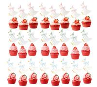 Silly Goose Birthday Decorations, 24 Pcs Goose Cake Toppers for Baby Shower, Farm-Themed Parties, Wedding Dessert Tables, Three Colors Included