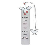Silly Goose Bookmark - Bookmarks for Women, Funny Bookmark, Silly Goose Book Marks with Chain, Personalised Bookmarks for Teachers Students, Unique Book Lover Gifts, Animal Book Mark, Geese Gifts