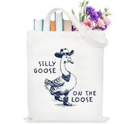 Silly Goose Canvas Tote Bag Gifts for Women, Cute Cotton Shoulder Bag Gifts for Birthdays, Christmas, and Other Holidays