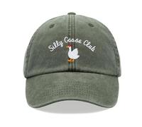Silly Goose Club Baseball Cap Vintage Washed Unisex Dad Hat Adjustable Olive