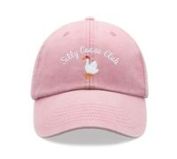 Silly Goose Club Baseball Cap Vintage Washed Unisex Dad Hat Adjustable Pink