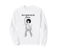 Silly Goose Disco Dancer on the Loose Funny Cute Graphic Sweatshirt