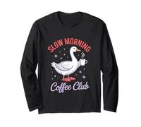 Silly Goose Drink Coffee Cute Halloween Witch Hat Pumpkin Long Sleeve T-Shirt