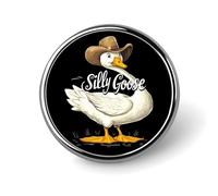 Silly Goose Funny Round Badge Pins Lapel Pin | Alloy Button Brooch Cute Pin Badges for Bags Backpack Clothes Hats