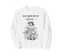 Silly Goose Gardener on the Loose Funny Cute Graphic Sweatshirt