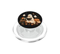 Silly Goose Ghost Reading Book Spooky Fall Halloween Cozy PopSockets PopGrip for MagSafe
