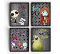Silly Goose Gifts Even A Nightmare Will Brush Teeth Take A Bath Wash Hands Bathroom Character Wall Art Decor Prints Jack Sally Before Christmas Poster Signs