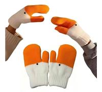 Silly Goose Gloves for Women,Cute Winter Goose Gloves with Thermal Soft Lining,Funny Novelty Animal Mittens Gift for Girl Friend Kids (A pair)