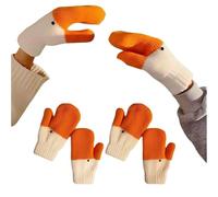 Silly Goose Gloves for Women,Cute Winter Goose Gloves with Thermal Soft Lining,Funny Novelty Animal Mittens Gift for Girl Friend Kids (Two pair)