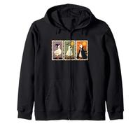 Silly Goose Halloween Duck Stamps Witch Ghost Cape Zip Hoodie