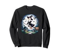 Silly Goose Halloween Witch On A Broomstick Sweatshirt