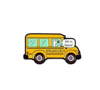 Silly Goose In School Bus Enamel Pin, Get In Bestie Brooch Pin, Funny Gift For Sarcastic Friend Sassy Chaos Crew, Bus Of Life Meme Lapel Badge, Chaotic Duck, Hilarious Decorative Jewelry Accessories