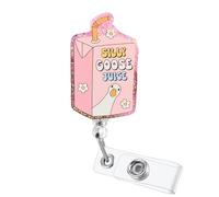 Silly Goose Juice Badge Reel Retractable - 360° Swivel Badge Clip for Scrubs & Name Tag, Badge Buddy for RN LPN CNA MA Nursing Teacher Student Doctor Work Accessories