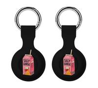 Silly Goose Juice Compatible with Airtag GPS Cases 2PCS | Holder Protector Anti-Scratch Portable Accessory with Keychain