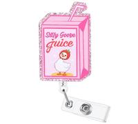 Silly Goose Juice Funny Nurse Badge Reel, Cute Retractable ID Pediatric Badge Holder, Name Tag Badge Buddy for RN LPN CNA MA HR Nursing Student Teacher Medical Office Administrator Workers, Nurse Gift
