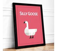 Silly Goose Modern Framed Wall Art Print A4 (29.7×21cm) Black, Wall Decor for Living Room, Bedroom, Office & Home, Ready to Hang, Art Gift