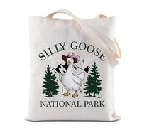 Silly Goose National Park Tote Bag Goose Lover Gift Goose Fan Club Reusable Grocery Shopping Bag Funny Goose Handbag (Goose Park Tote)