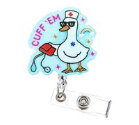 Silly Goose Nurse Badge Reels, Acrylic Retractable Badge Clip, Goose Nursing Student Badges Reel, for Doctors, Nursing Students, Nurses Other Medical Staff