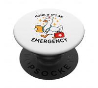 Silly Goose Nurse Honk IF It's An Emergency Funny Nursing PopSockets Adhesive PopGrip