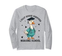 Silly Goose Nursing School Graduate Funny I Survived Long Sleeve T-Shirt