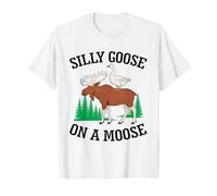 Silly Goose On A Moose Funny Meme Wildlife Animal Lover T-Shirt