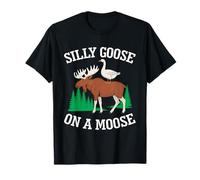 Silly Goose On A Moose Funny Meme Wildlife Animal Lover T-Shirt