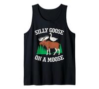 Silly Goose On A Moose Funny Meme Wildlife Animal Lover Tank Top