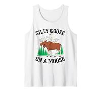 Silly Goose On A Moose Funny Meme Wildlife Animal Lover Tank Top