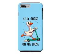 Silly Goose On The Loose Funny Carefree Goose On A Scooter Case for iPhone 7 Plus/8 Plus