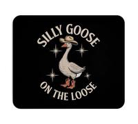 Silly Goose On The Loose Funny Mouse Adult Humor Funny Mousepad Joke Gift for Me Work from Home Office Decor Sarcastic Women Men Gift Present Gaming Office Laptop PC Western Goose