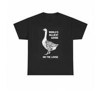 Silly Goose On The Loose Graphic T Shirt Funny Unisex Heavy Cotton Tee Black
