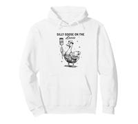 Silly Goose Painter Artist on the Loose Funny Cute Graphic Pullover Hoodie
