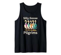 Silly Goose Pilgrims Spooky Honk Halloween Thanksgiving Fun Tank Top