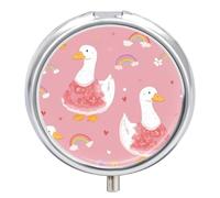 Silly Goose Rainbow Round Pill Box Organiser 3 Compartment Medicine Case