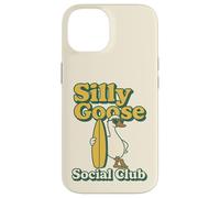 Silly Goose Social Club Surfing Goose Surfboard Humor Case for iPhone 14