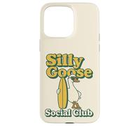 Silly Goose Social Club Surfing Goose Surfboard Humor Case for iPhone 15 Pro Max