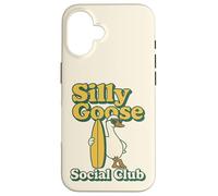 Silly Goose Social Club Surfing Goose Surfboard Humor Case for iPhone 16
