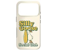 Silly Goose Social Club Surfing Goose Surfboard Humor Case for iPhone 17 Pro